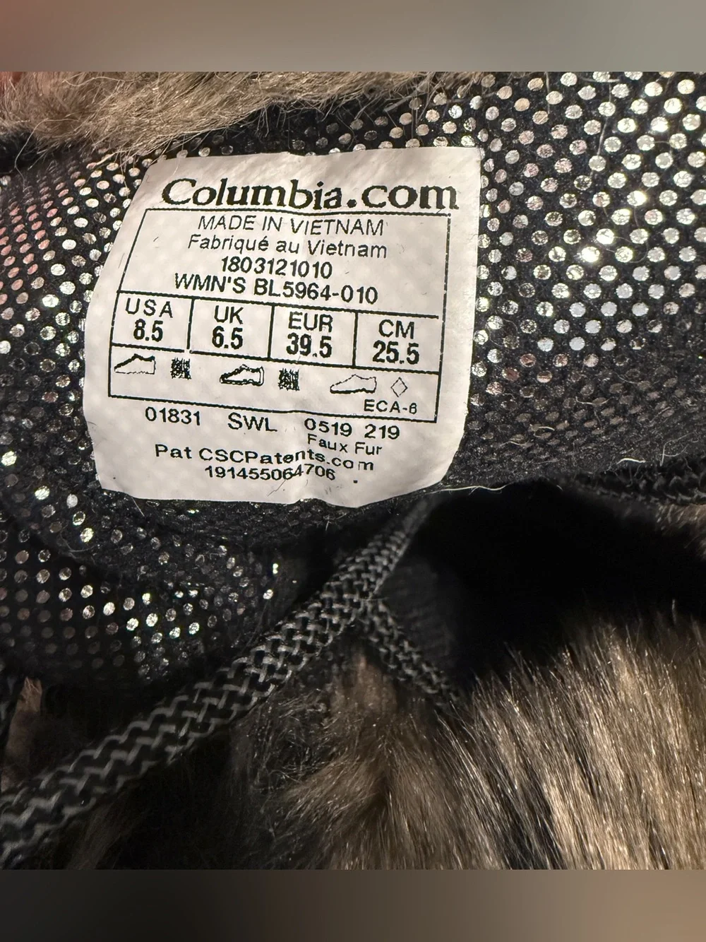 Columbia Minx Mid III Omni-Heat Waterproof Snow Boots Black Faux Fur Women’s 8.5